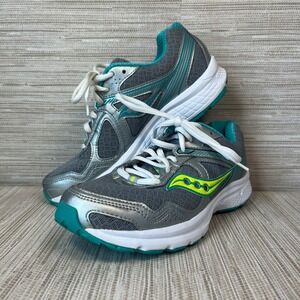 Saucony Cohesion Women's Running Sneakers Silver Teal Yellow Athletic Size 7.5